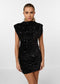 Vayenna – Off-the-shoulder padded sequin mini dress