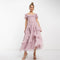 Valery - Fashionable long dress with ruffles for parties