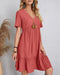 Wrinkled solid color dress
