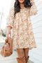 Arielle - Printed mini dress with V-neck and balloon sleeves