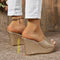 Nina | Modieuze dames peep toe wedge sandalen