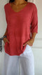 Women's Summer Top with V-Neck