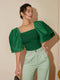 Bonnie - Slanke Blouse met Vierkante Hals