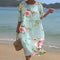 Pia - Elegant floral belly-covering dress