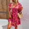 Paula - Floral Print Dress Short Sleeve Women