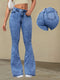 Nina | Elegante hoge taille stretch denim flare jeans