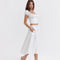 Tania - Square Neck Robe Top & Skirt Set with Puff Sleeves
