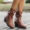 Chic | Retro women's ankle boots with a thick wedge heel and non-slip sole
