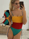 Three-colored sewn bikini
