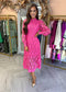 Delyth - Midi Dress with Puff Sleeves and Lace