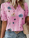 Juliette - Floral Lace-Trimmed Blouse