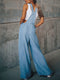 Sophie | Effen lichtblauwe casual denim overall