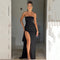 Isabella - Strapless jurk met splitten