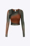 Violeta - Chic Sheer Tie Dye Women's Long Sleeve Top