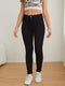 Noa | Effen zwarte skinny jeans met hoge taille