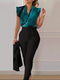 Marble Chic Duo - Top met Ruches en Ingestopte Broek Set