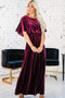 Zuza - Elegant velvet evening dress with short sleeves for women