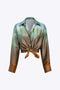 Tallulah - Modern Printed Satin Women's Long Sleeve Shirt