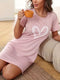 Nina | Nightgown with heart print and short sleeves