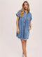 Lotte | Casual denim overhemdjurk met korte mouw