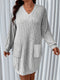Elise | Casual plus size ribbed sweater dress with long sleeves and a V-neck