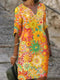 Delia - Summer dress with half sleeves and floral print