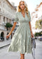 Jade - Striped dress with puff sleeves
