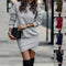 Long Sleeve Dress with High Neck – Stylish Short Dress for Women. Perfect for Fall.