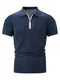 Daan | Knitted checkered golf top with short sleeves