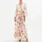 Fairy V-neck dress - Fitted with floral motif