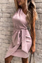 Solenn - One Shoulder Mini Dress with Belt