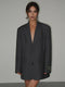Oversized damesblazer – Rechte snit met knoopsluiting en schoudervulling