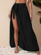 Nina | Stevige knoopzijwikkelrok met casual split