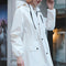 Sophie | Waterproof women's long hooded raincoat in white