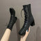 Rosie - Ribbed lace-up ankle boots