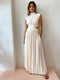Daisy - Long dress with boat neck and cutouts