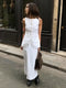 Xiomara - Chic white skirts with square neck
