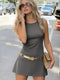 Maya - Jersey Sleeveless Short Dress Without Belt