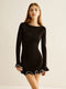 Alba - Contrast pleated slim dress