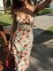 Gisela - Floral Dress with Button Detail and Ruffles