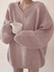Britney | Oversized V-Hals Trui met Lange Mouwen voor Dames