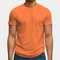 Short-sleeved T-shirt with orange crew neck