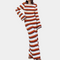 Stylish knitted dress with stripes for women
