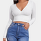 Stylish women's crop top with long sleeves