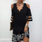 Kataryna - Elegant Cold Shoulder Dress with Lace