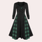 Rania - Elegant A-line Dress with Check Pattern