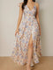Dalett | Elegant V-Neck Floral Print Maxi Dress