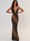 Deborah | Seductive Tiger Print Maxi Dress with Open Back