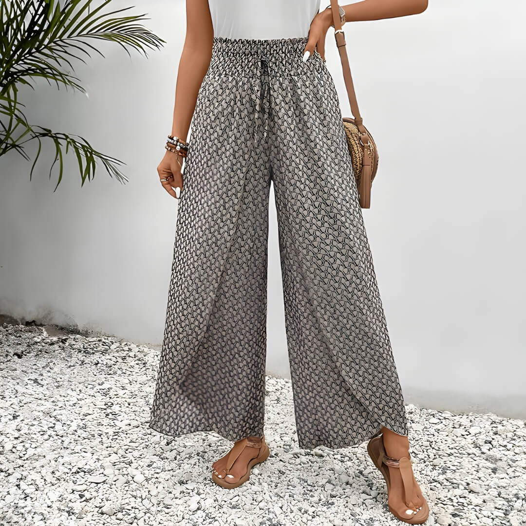 adidas Originals POLKA DOT WIDE LEG PANTS - Broek - clear sky/lichtblauw