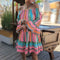 Iya - Colorful Long Sleeve Midi Dress